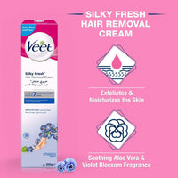 Veet Hair Removal Cream Silky Fresh Legs & Body For Sensitive Skin 200g