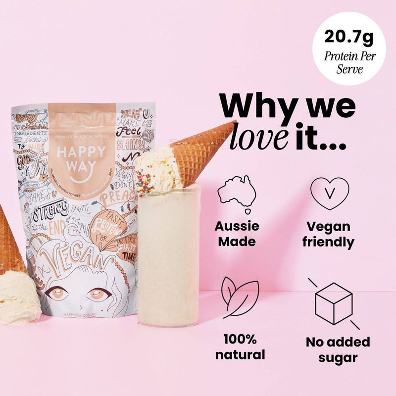 Happy Way Vegan Protein Powder Vanilla 500g
