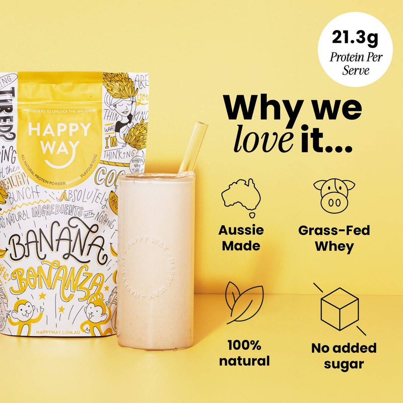 Happy Way Whey Protein Powder Banana 500g