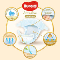 Huggies Extra Care Newborn Size 1 (upto 5kg) Jumbo 64 Pieces