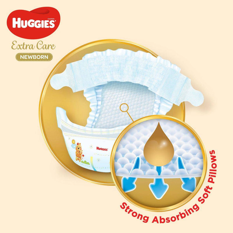 Huggies Extra Care Newborn Size 1 (upto 5kg) Jumbo 64 Pieces