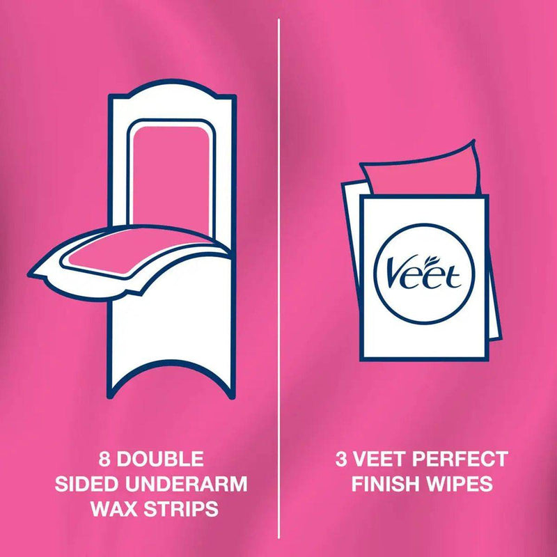 Veet Wax Strips Pure Underarm Wax For Sensitive Skin 16 Strips