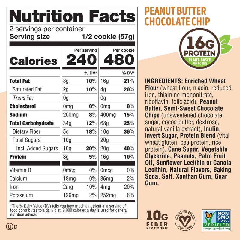 Lenny & Larrys The Complete Cookie Peanut Butter Chocolate Chip 113g