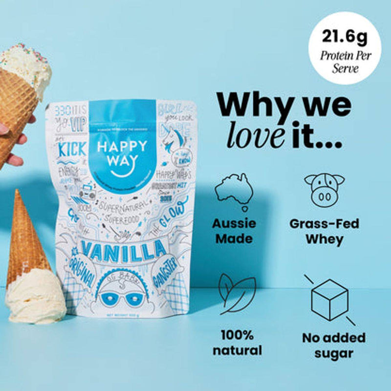Happy Way Whey Protein Powder Vanilla 500g