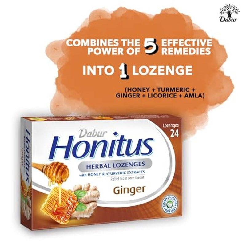 Dabur Honitus Herbal Ginger 24 Lozenges