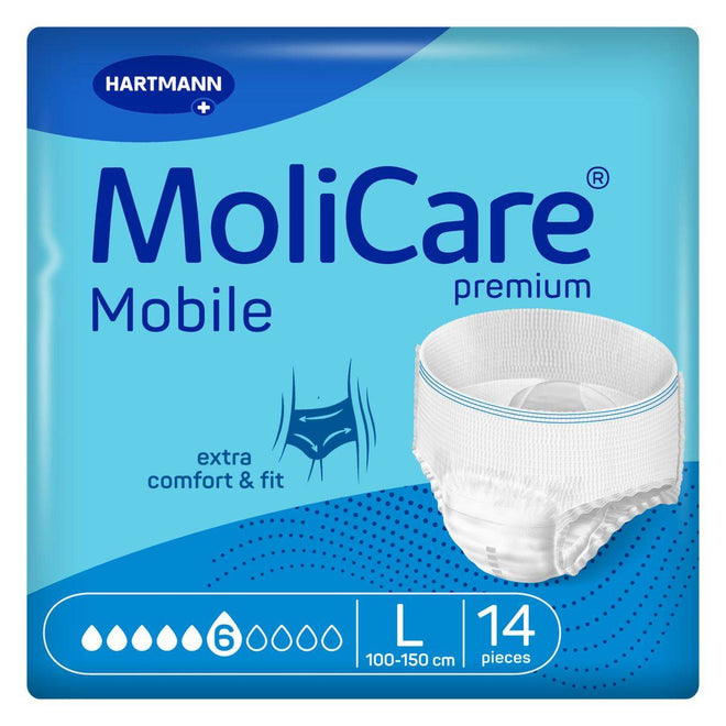 Molicare Premium Mobile Pull Up Pants 6 Drops Large 14 Pieces