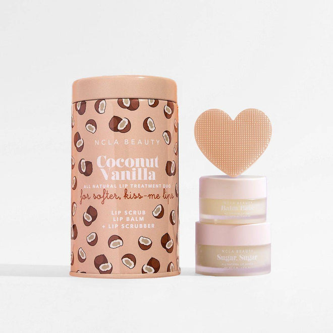NCLA Beauty Lip Care Duo + Lip Scrubber Set Coconut Vanilla
