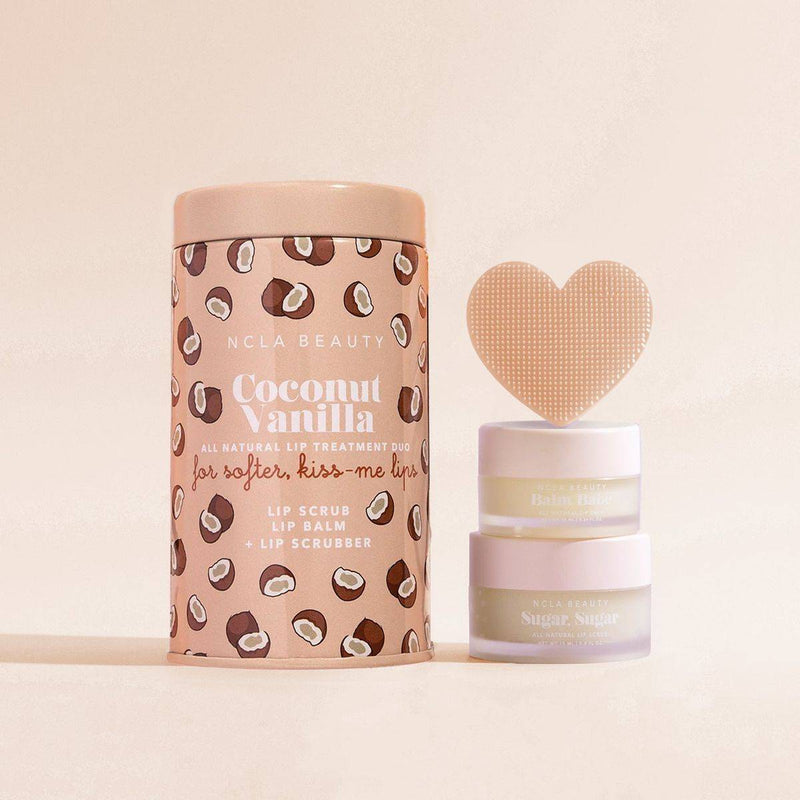 NCLA Beauty Lip Care Duo + Lip Scrubber Set Coconut Vanilla
