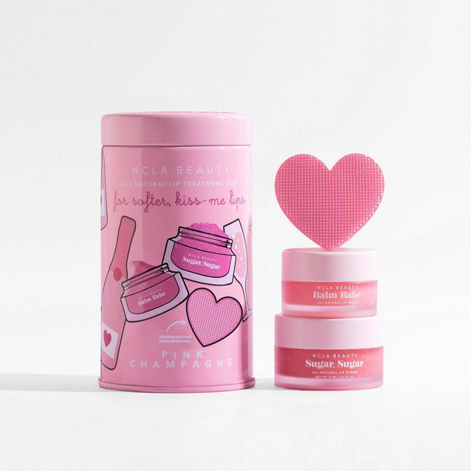 NCLA Beauty Lip Care Duo + Lip Scrubber Set Pink Champagne