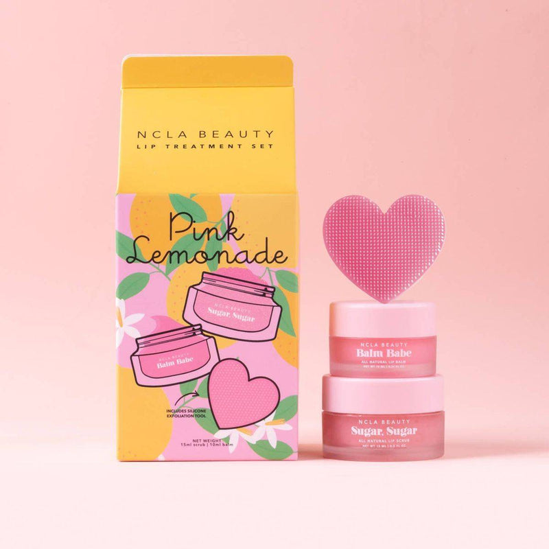 NCLA Beauty Lip Care Duo + Lip Scrubber Set Pink Lemonade