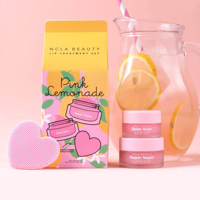 NCLA Beauty Lip Care Duo + Lip Scrubber Set Pink Lemonade