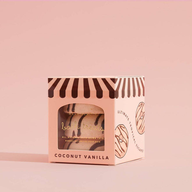 NCLA Beauty Bath Treats Bath Bomb 65g x 3 Set Coconut Vanilla