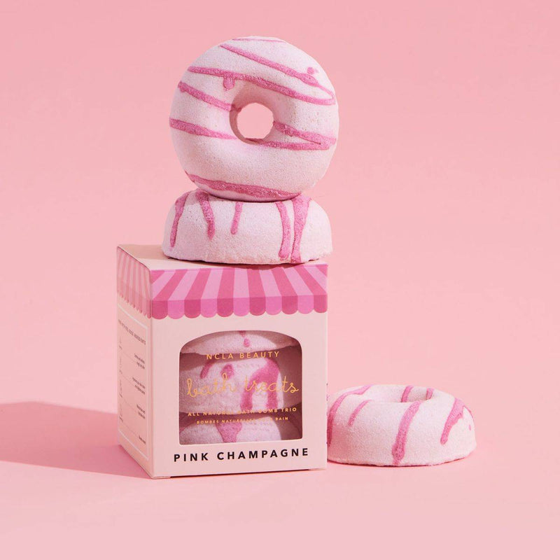 NCLA Beauty Bath Treats Bath Bomb 65g x 3 Set Pink Champagne Bath