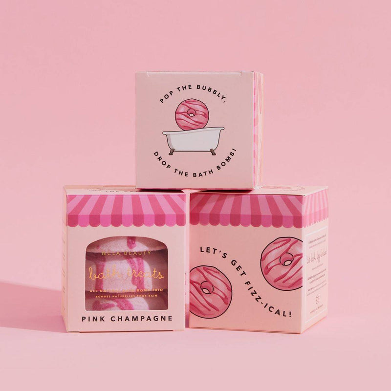 NCLA Beauty Bath Treats Bath Bomb 65g x 3 Set Pink Champagne Bath