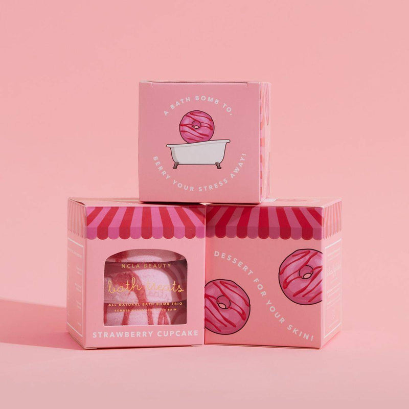 NCLA Beauty Bath Treats Bath Bomb 65g x 3 Set Strawberry Cupcake