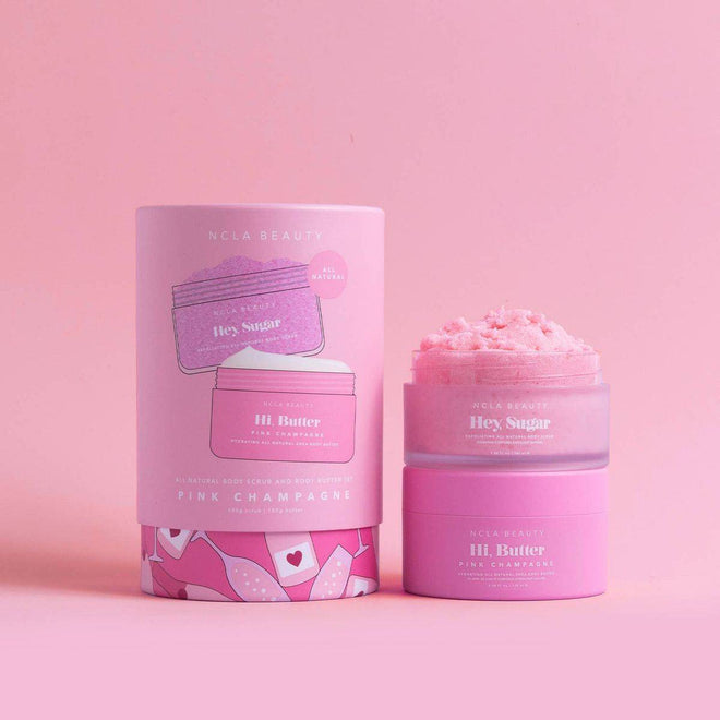 NCLA Beauty Body Scrub + Body Butter Set Pink Champagne