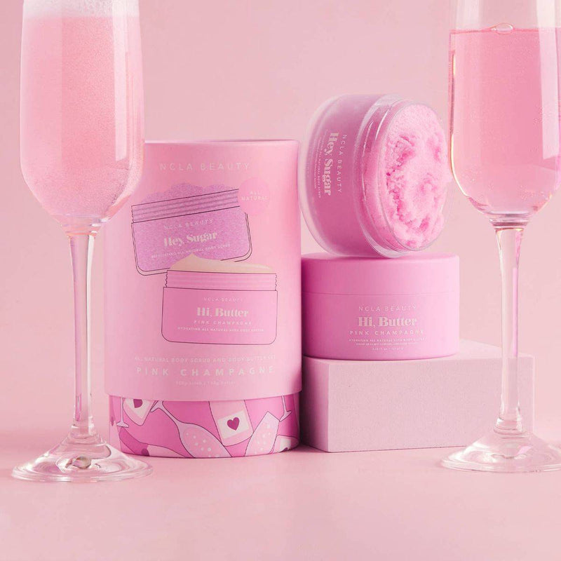 NCLA Beauty Body Scrub + Body Butter Set Pink Champagne