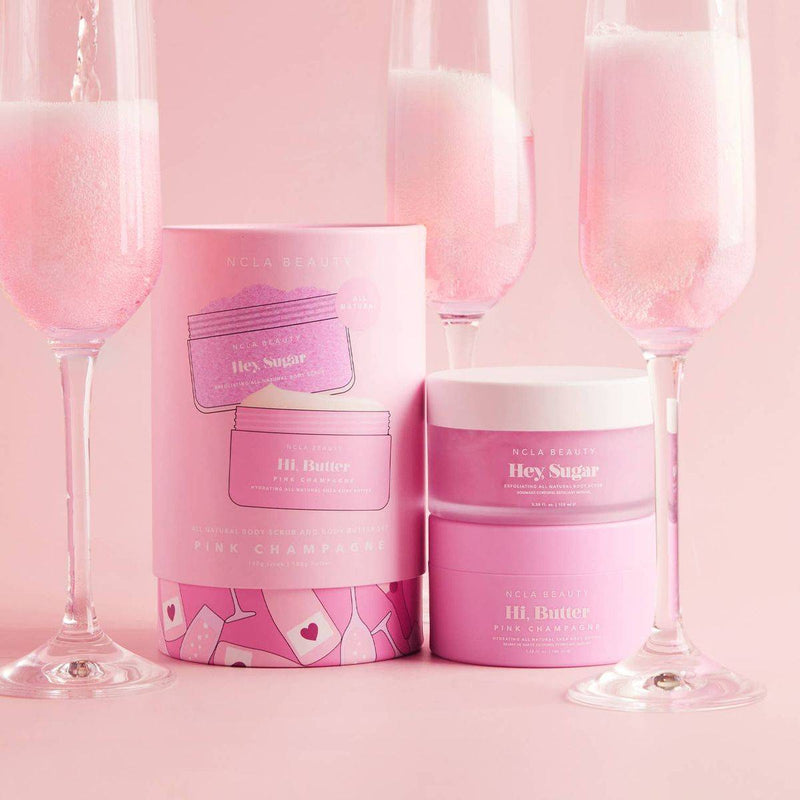 NCLA Beauty Body Scrub + Body Butter Set Pink Champagne