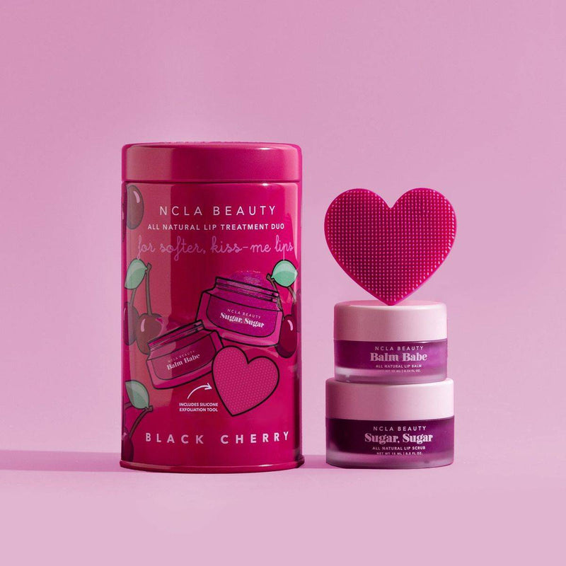 NCLA Beauty Lip Care Duo + Lip Scrubber Set Black Cherry