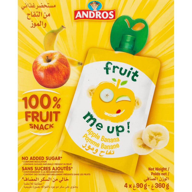 Andros Fruit Me Up Apple Banana 90g x 4 Multipack