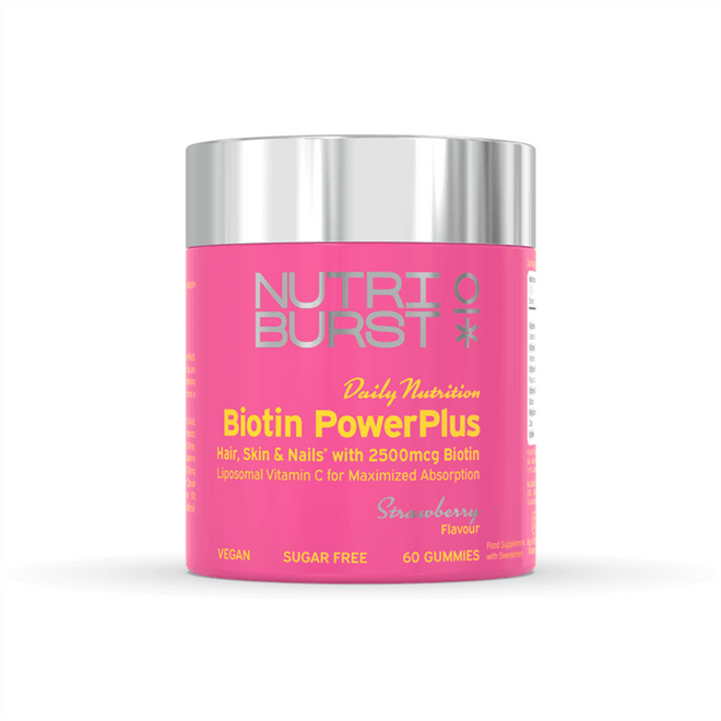 Nutriburst Biotin PowerPlus Strawberry 60 Gummies