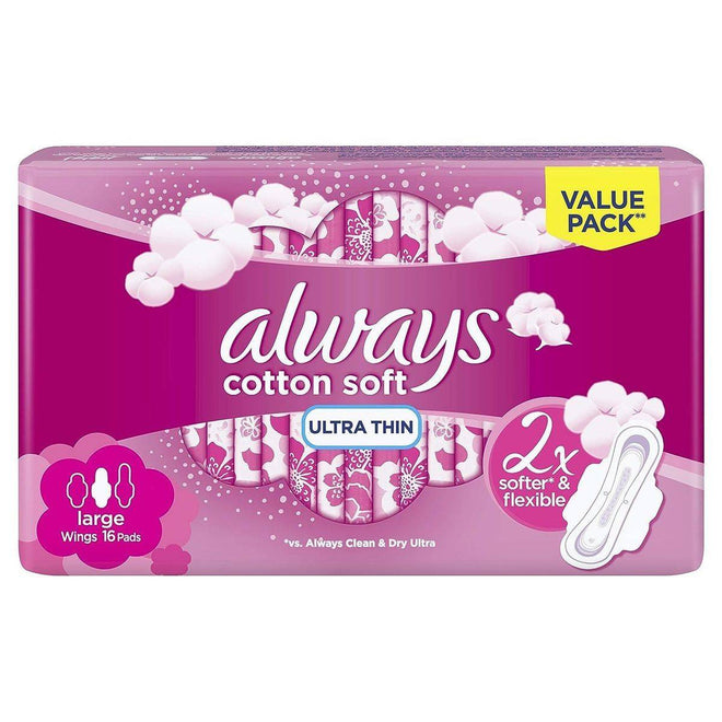 Always Cotton Ultra Thin Large 16 Count