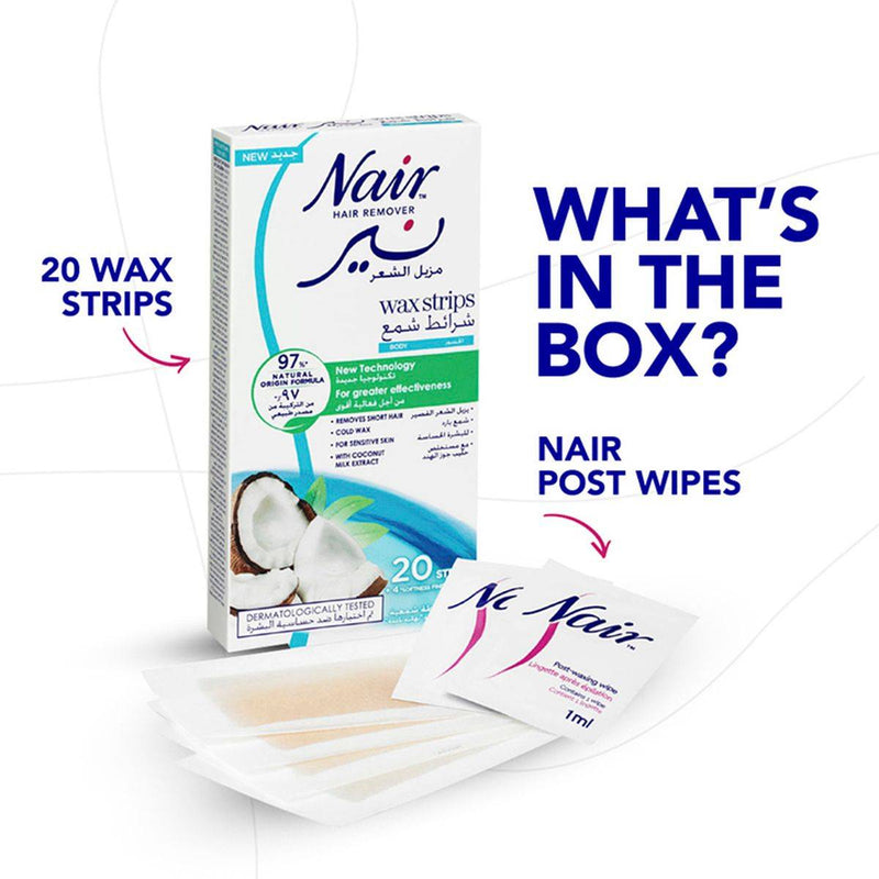 Nair Body Wax Strips Coconut 20 Pack