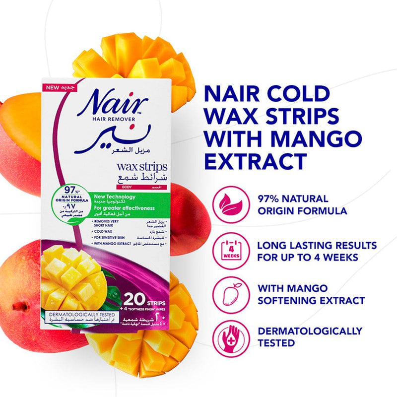 Nair Body Wax Strips Mango 20 Pack