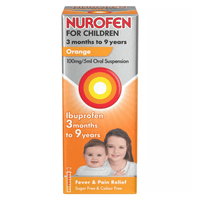 Nurofen Children 100mg/5ml Fever & Pain Relief Oral Suspension Orange 100ml