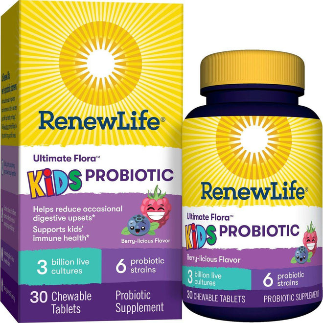 Renew Life Ultimate Flora Kids Probiotic 30 Chewable Tablets