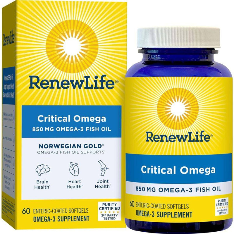 Renew Life Norwegian Gold Omega-3 Fish Oil Critical Omega 60 Softgels