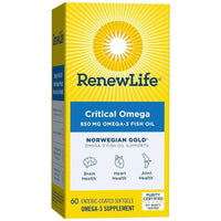 Renew Life Norwegian Gold Omega-3 Fish Oil Critical Omega 60 Softgels