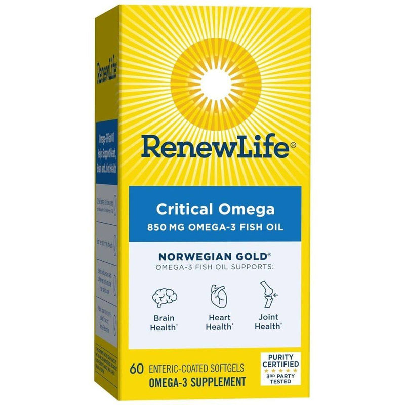 Renew Life Norwegian Gold Omega-3 Fish Oil Critical Omega 60 Softgels
