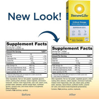 Renew Life Norwegian Gold Omega-3 Fish Oil Critical Omega 60 Softgels