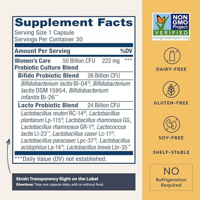 Renew Life Womens Care Probiotic 50 Billion CFU 30 Capsules