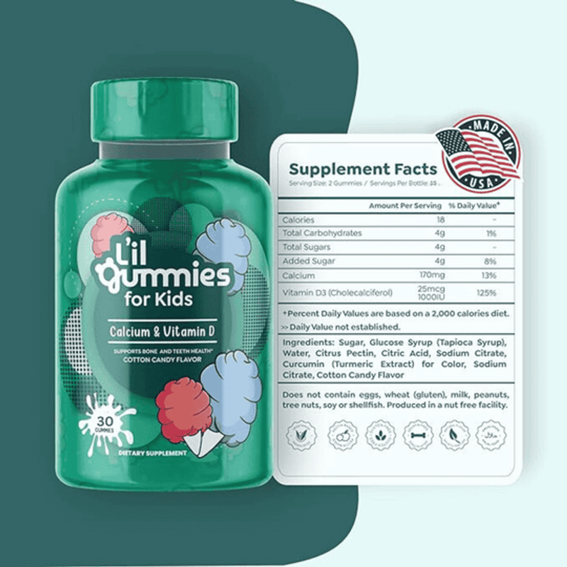 Lil Gummies For Kids Calcium + Vitamin D 30 Gummies