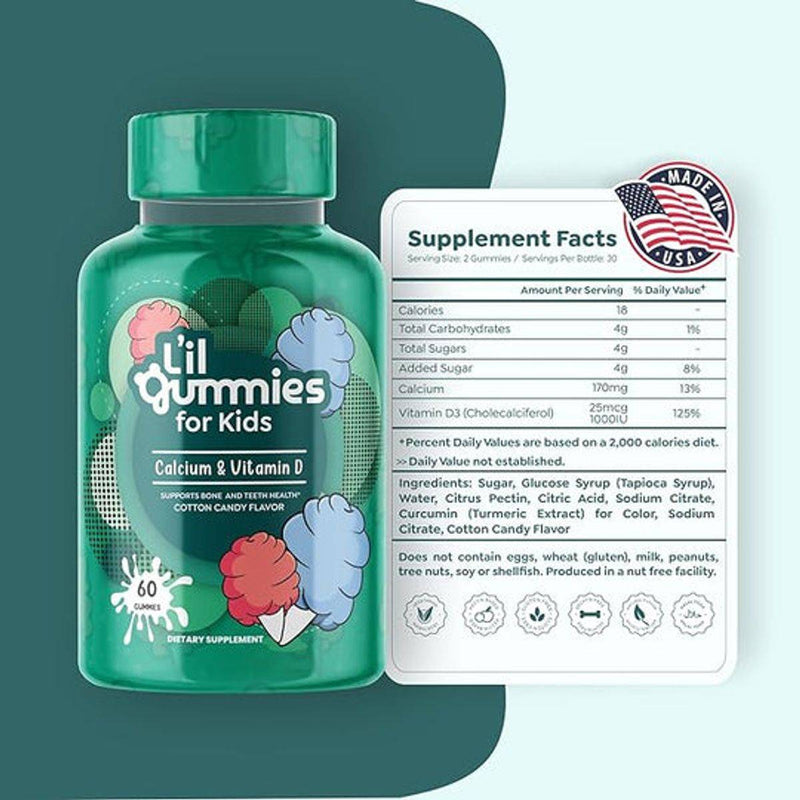 Lil Gummies For Kids Calcium + Vitamin D 60 Gummies
