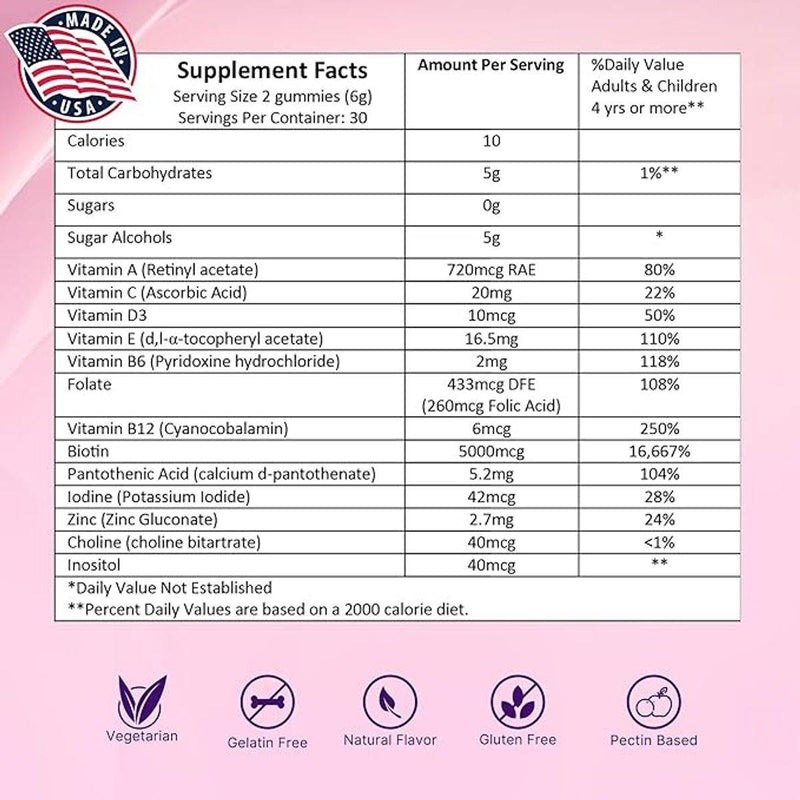 Vital Health Hair Skin & Nails 60 Gummies