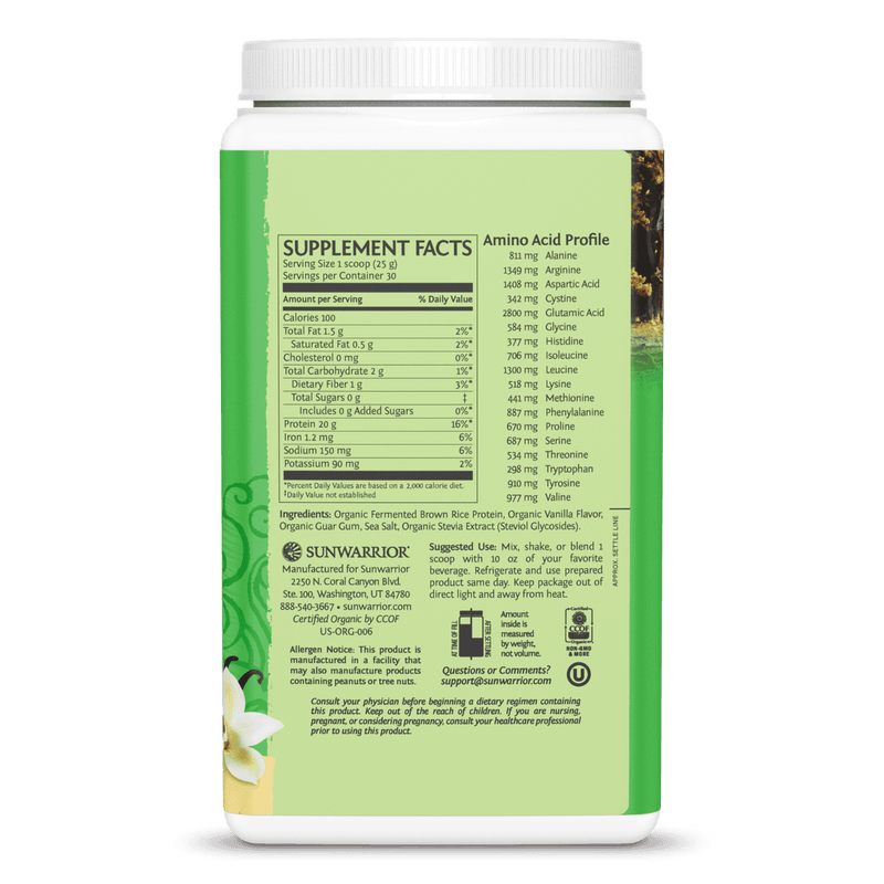Sun Warrior Classic Protein Organic Vanilla 750g