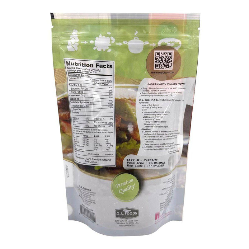 OA Quinoa Premium Red Quinoa 340g