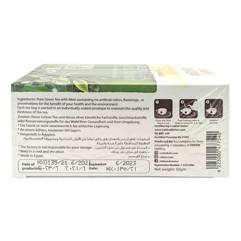 Sekem Organic Tea Green & Mint 25 Bags