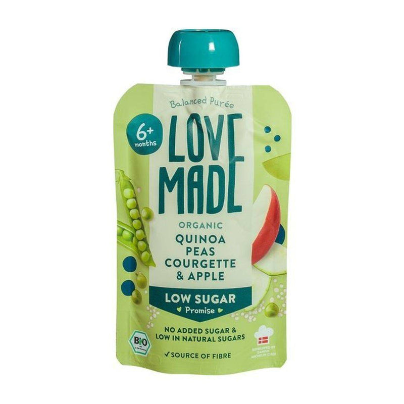 Love Made Balanced Puree Quinoa Peas Courgette & Apple (6+ Months) 100g