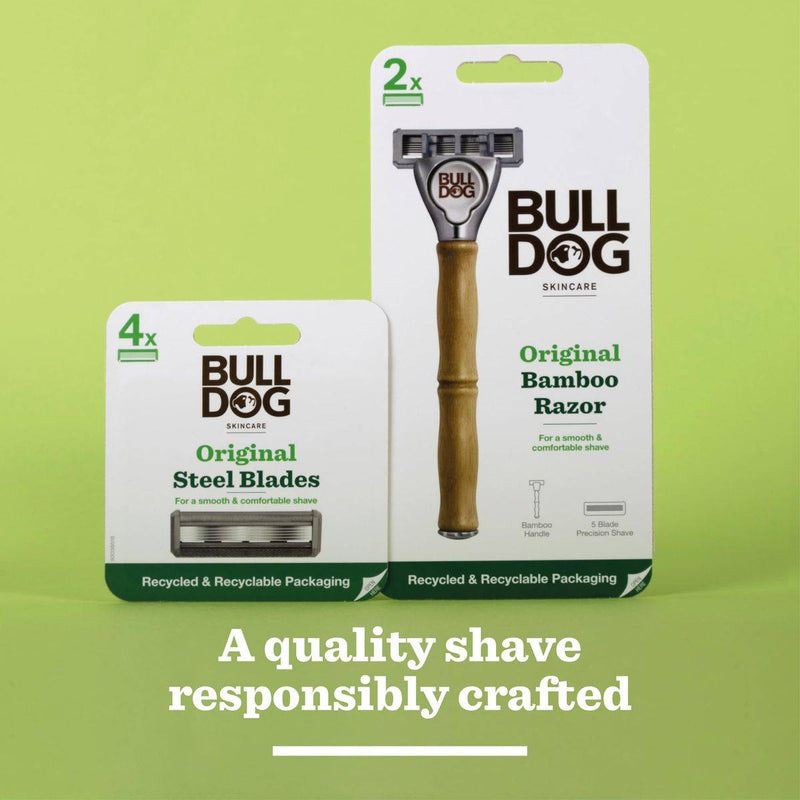 Bulldog Skincare For Men Original Steel Blades Refill 4 Cartridges