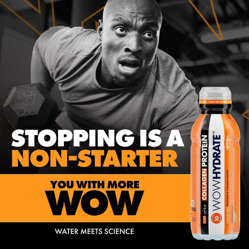 WOW Hydrate Protein Water Tropical 500ml