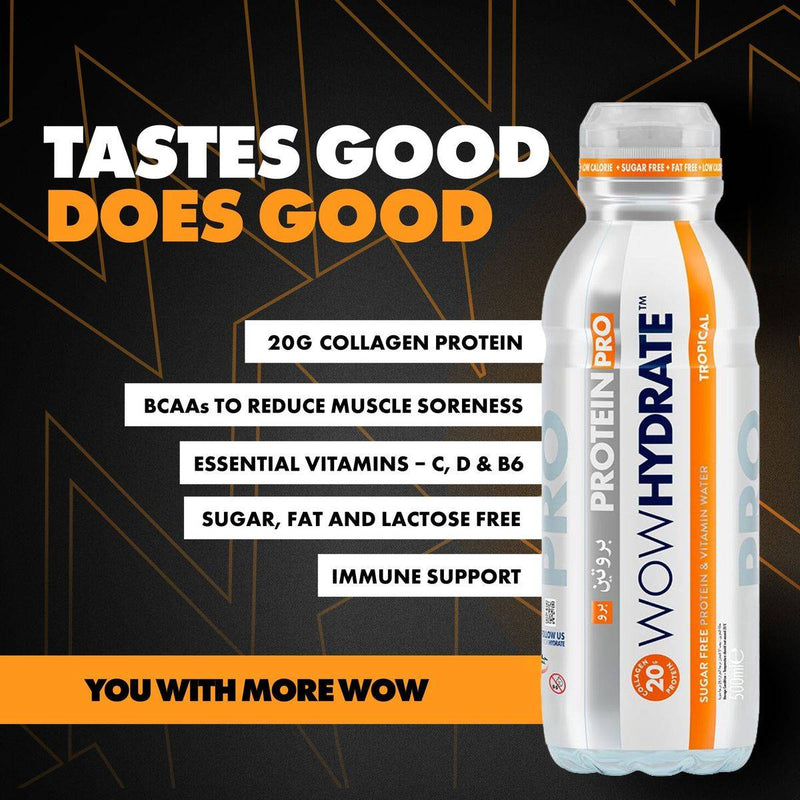 WOW Hydrate Protein Water Pro Tropical 500ml