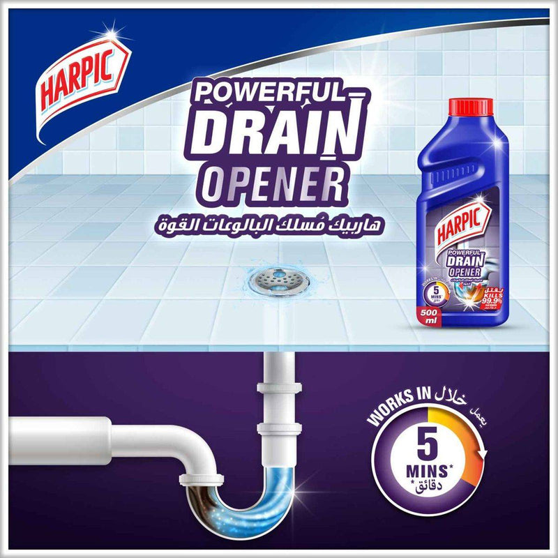 Harpic Powerful Drain Opener Cleaning Gel 500ml