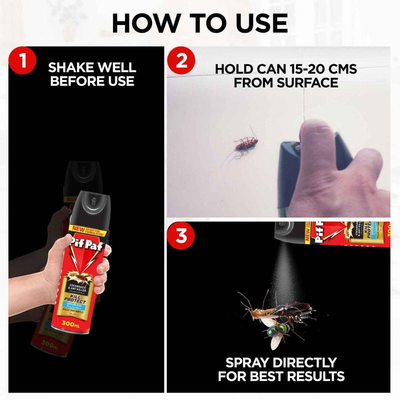 Pif Paf Insect Killer Spray Cockroach & Ant Odourless 300ml