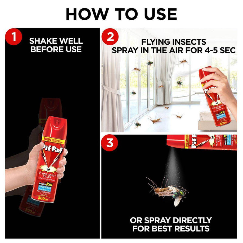 Pif Paf Insect Killer Spray InstaKill Mosquito & Fly 300ml