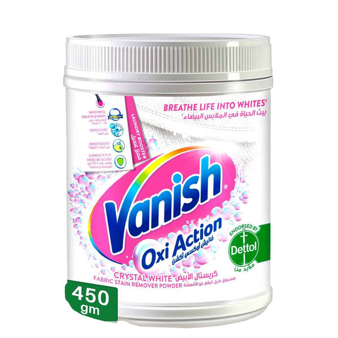 Vanish Stain Remover Oxi Action Fabric Crystal White Powder 450g