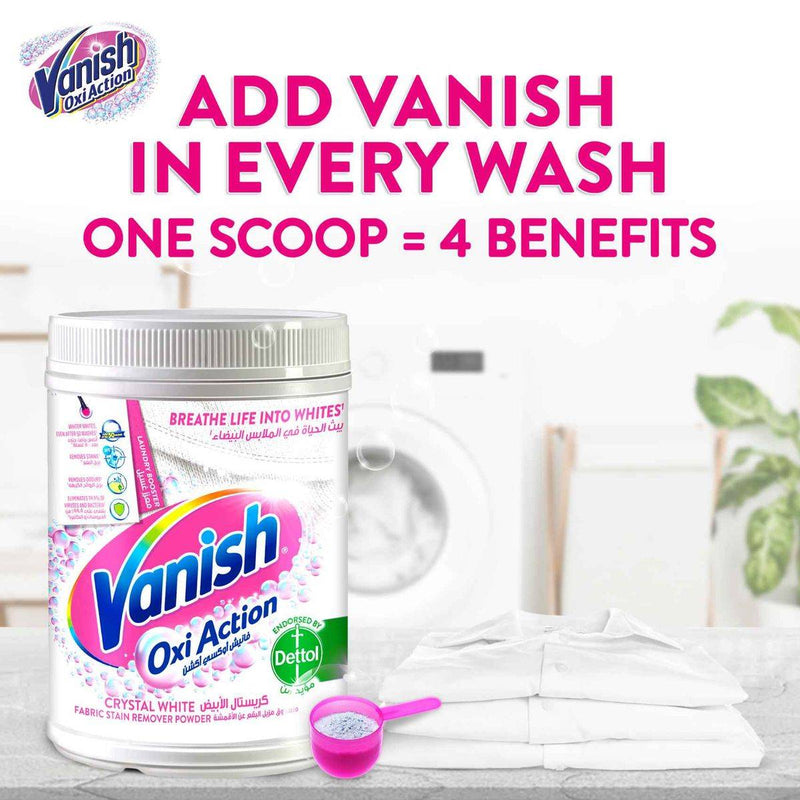 Vanish Stain Remover Oxi Action Fabric Crystal White Powder 450g